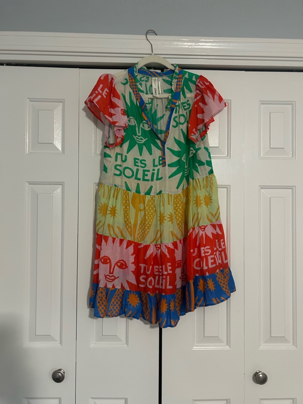 Anthropologie Multicolor Sun Print Tiered coverup /dress